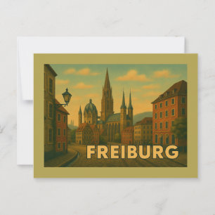 Freiburg Tyskland Stad Konst Vykort