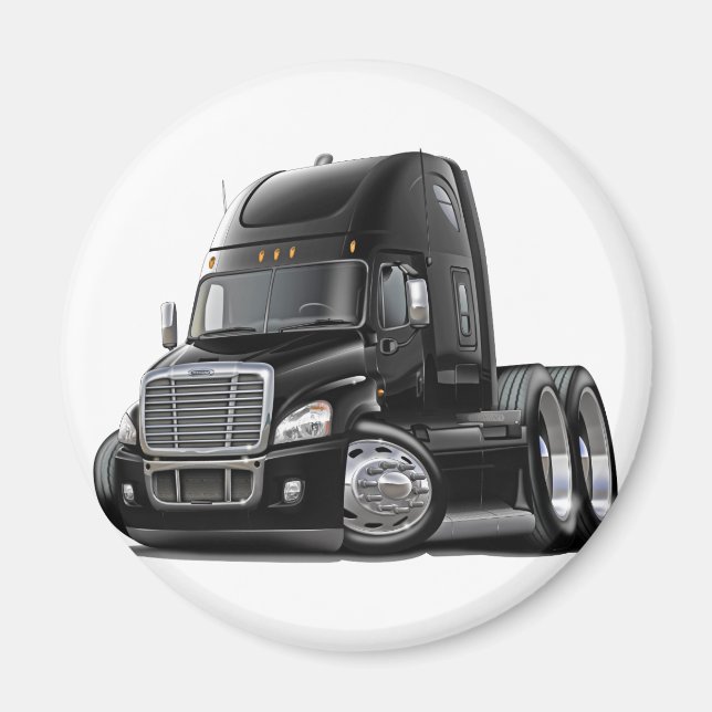 Freightliner Cascadia Black Lastbil Magnet (Framsidan)