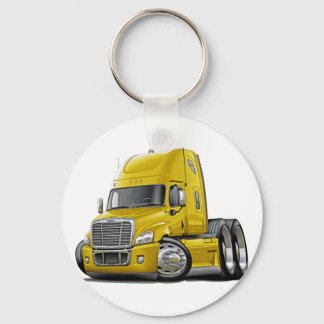 Freightliner Cascadia Gult Lastbil Nyckelring