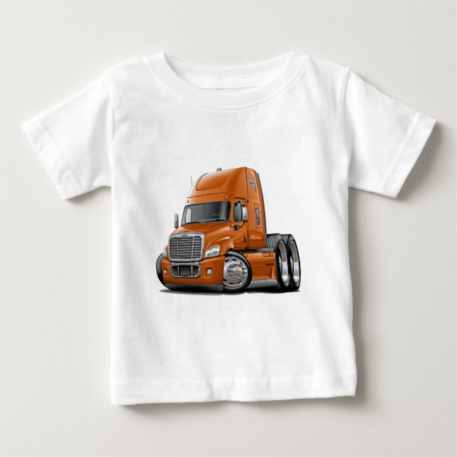 Freightliner Cascadia orange lastbil T-shirt (Framsida)