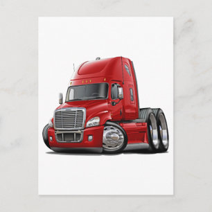 Freightliner Cascadia Red Lastbil Vykort