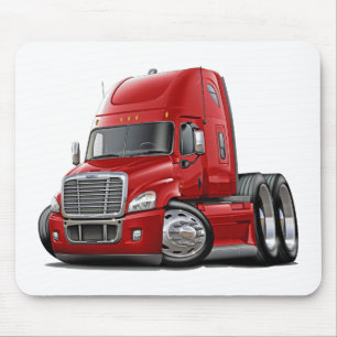 Freightliner Cascadia röd lastbil Musmatta