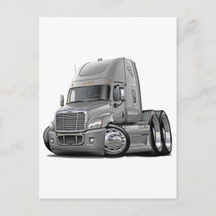 Freightliner Cascadia Silver Lastbil Vykort