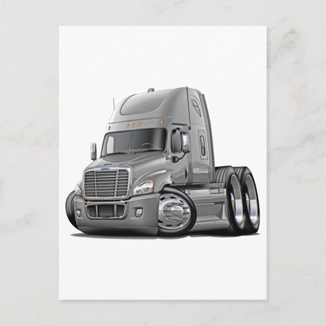 Freightliner Cascadia Silver Lastbil Vykort (Framsida)