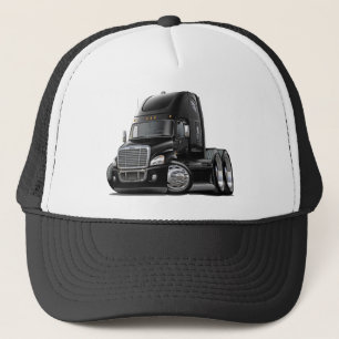 Freightliner Cascadia svartlastbil Truckerkeps