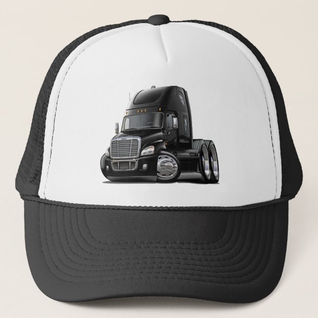 Freightliner Cascadia svartlastbil Truckerkeps (Framsida)