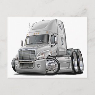 Freightliner Cascadia White Lastbil Vykort