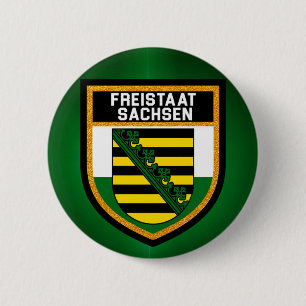 Freistaat Sachsen Flagga Knapp