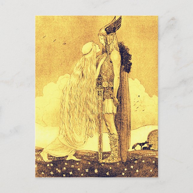 Freja och Svipdag av John Bauer Vykort (Framsida)