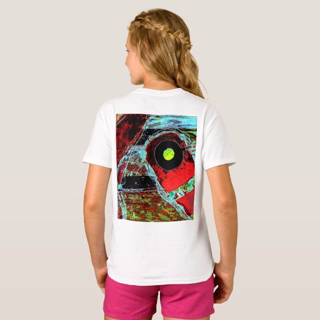 Frekvensorm – Abstrakt Energikompakt Spegel T Shirt (Hel baksida)