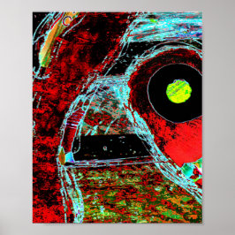 Frekvensorm – Digital Abstrakt Energiposter Poster
