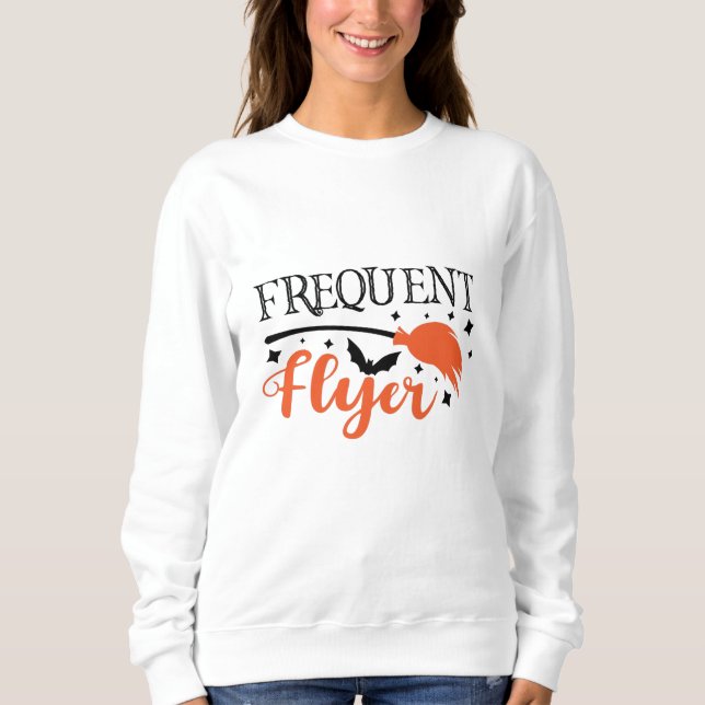 Frekvent Flyer Funny Halloween Slogan T Shirt (Framsida)