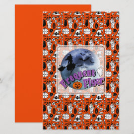 Frekvent Flyer Halloween Witch Riding Broomstick Brevpapper