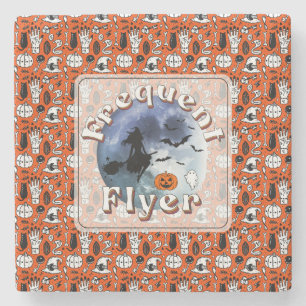 Frekvent Flyer Halloween Witch Riding Broomstick Stenunderlägg