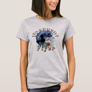 Frekvent Flyer Halloween Witch Riding Broomstick T Shirt