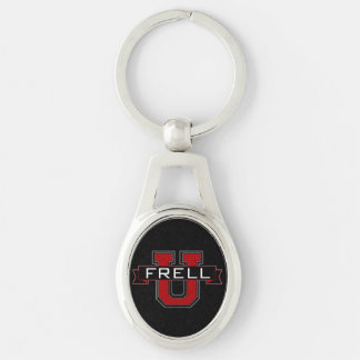 Frell U keychain Ovalt Silverfärgad Nyckelring