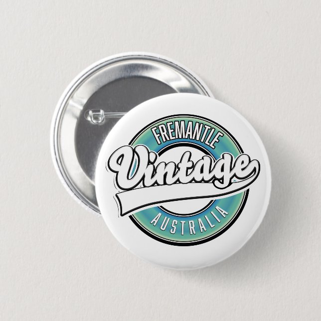 Fremantle australien vintage stil logotyp. knapp (Framsida & baksida)