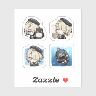 Freminet Genshin Impact 4-pack Stickerark Extra Klistermärken