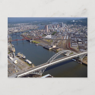Fremont Bridge i Portland Oregon. Vykort