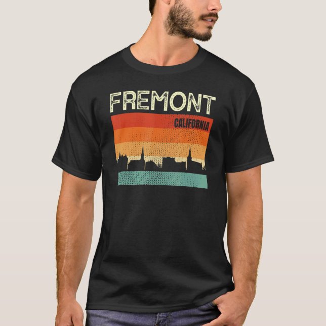 Fremont California Town Skyline T Shirt (Framsida)