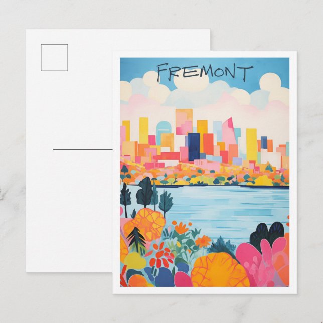 Fremont Kalifornien Resa Stad Estetik Vykort (Fram/baksida)