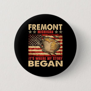 Fremont Michigan USA flagga 4 juli Knapp
