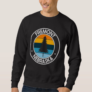 Fremont Nebraska NE USA City Pride Retro Sunset Lång Ärmad Tröja
