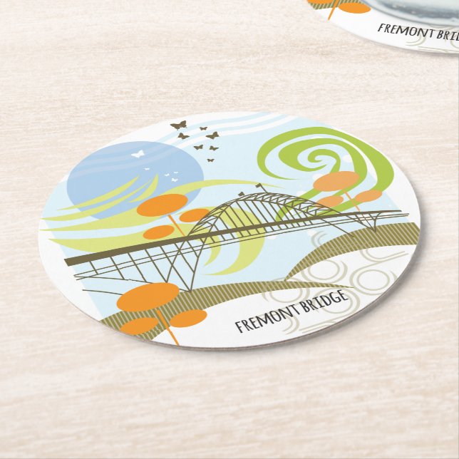 Fremont överbryggar den Portland kustfartyget Underlägg Papper Rund (Vinklad)
