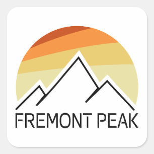 Fremont Peak Wyoming Retro Fyrkantigt Klistermärke