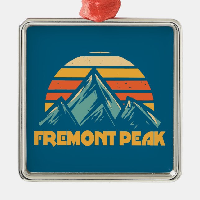 Fremont Peak Wyoming Retro Turkos Julgransprydnad Metall (Framsidan)
