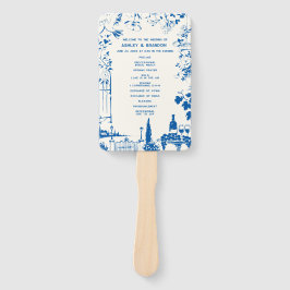 French Blue European Garden Wedding Program