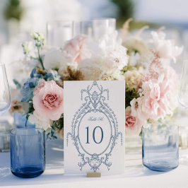 French Blue Ornate Baroque Wedding  Bordsnummer
