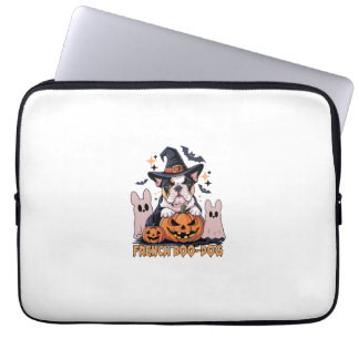 French Boo Dog Cute Frenchie Halloween Ghost Dog T Laptop Fodral