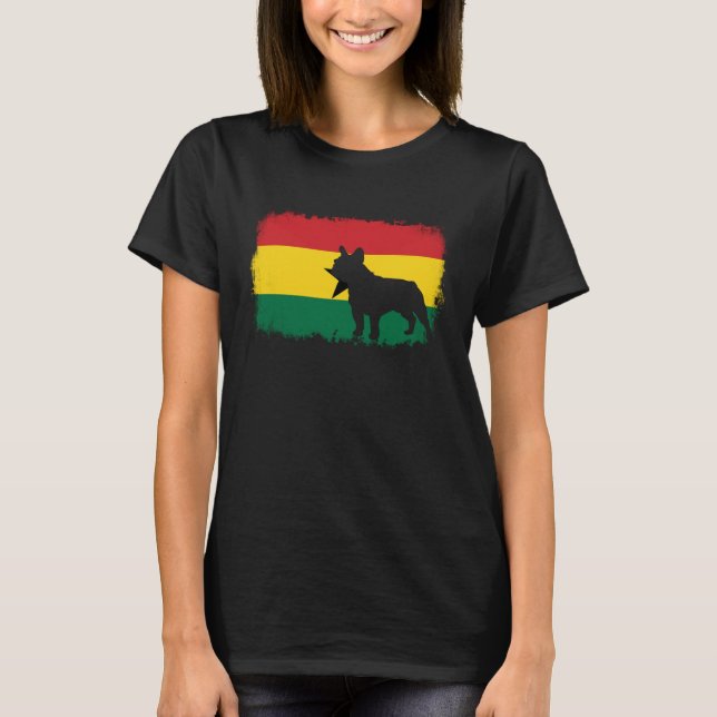 French bull dog Ghana Ghanaian flag frenchies bull T Shirt (Framsida)