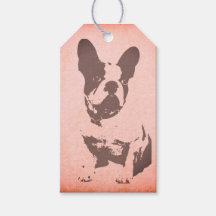 FRENCH BULL DOG GIFT MÄRKRE IN ROSA