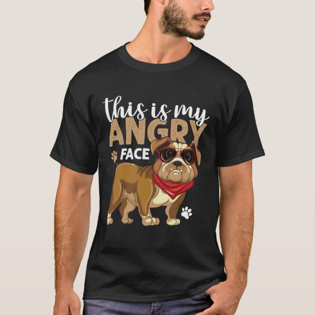 French Bulldog  Angry Face Graphics Plus Size T Shirt (Framsida)