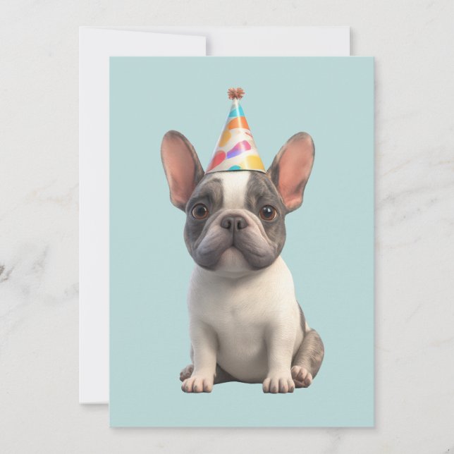 French Bulldog Birthday Party Inbjudningar (Framsida)