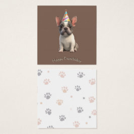 French Bulldog Card Fyrkantigt Visitkort