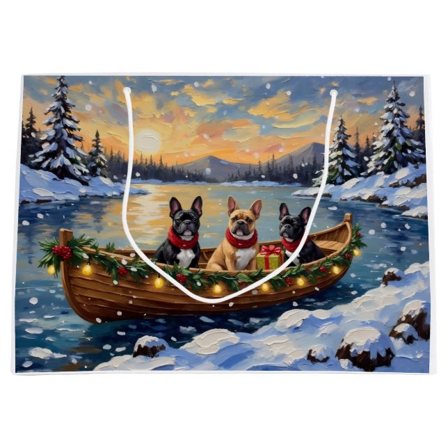 French Bulldog Christmas Boat Holiday (Framsidan)