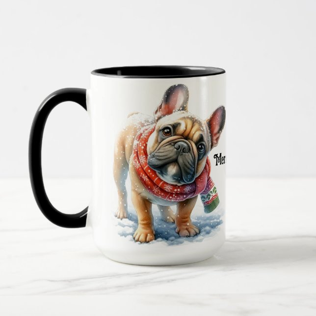 French Bulldog Christmas Mug Cup Mugg (Vänster)