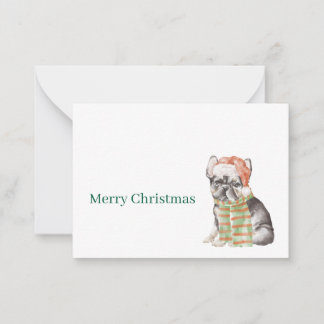 French Bulldog Christmas or Holiday Card Anteckningskort