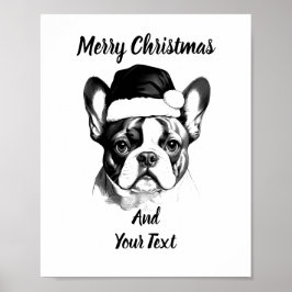 French Bulldog Christmas Poster Instant Download