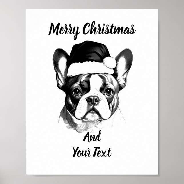 French Bulldog Christmas Poster Instant Download (Framsidan)
