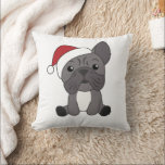 French Bulldog Christmas Snow Winter Animals Kudde<br><div class="desc">The French bulldog to softness with fair lights. Funny animals with gifts and snow to the holidays. Also funny for Christmas in July. Dogs are sweet animals and perfect for Christmas.</div>