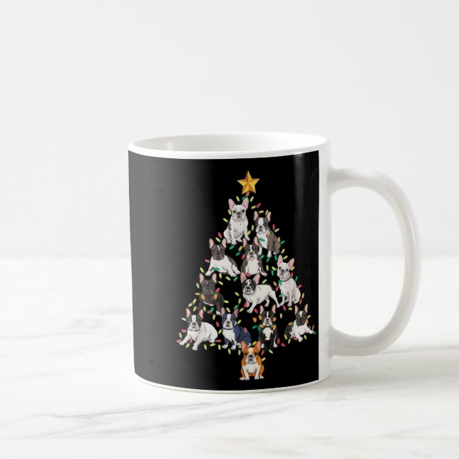 French Bulldog Christmas Tree Frenchie Dog Xmas Pa Kaffemugg (Höger)