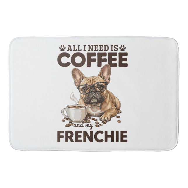 French Bulldog Coffee Frenchie Dog Badrumsmatta (Framsidan)