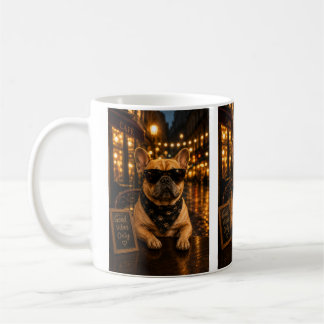 French Bulldog Coffee Lover – Cute Dog with Sungla Kaffemugg