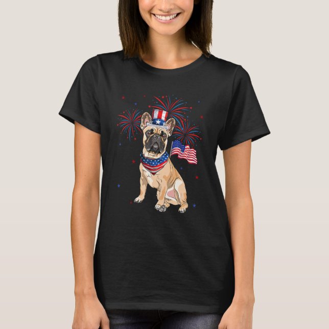 French Bulldog Costume American Flag 4th Of July F T Shirt (Framsida)