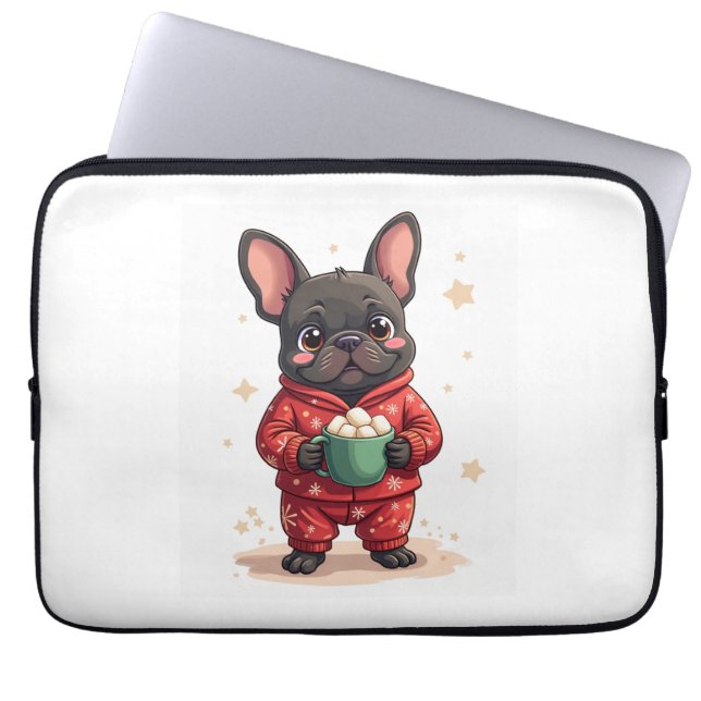 French Bulldog Cozy Cocoa Laptop Fodral (Framsidan)