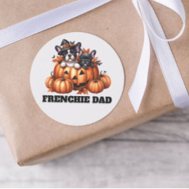 French Bulldog Dad Halloween Pumpkins Runt Klistermärke
